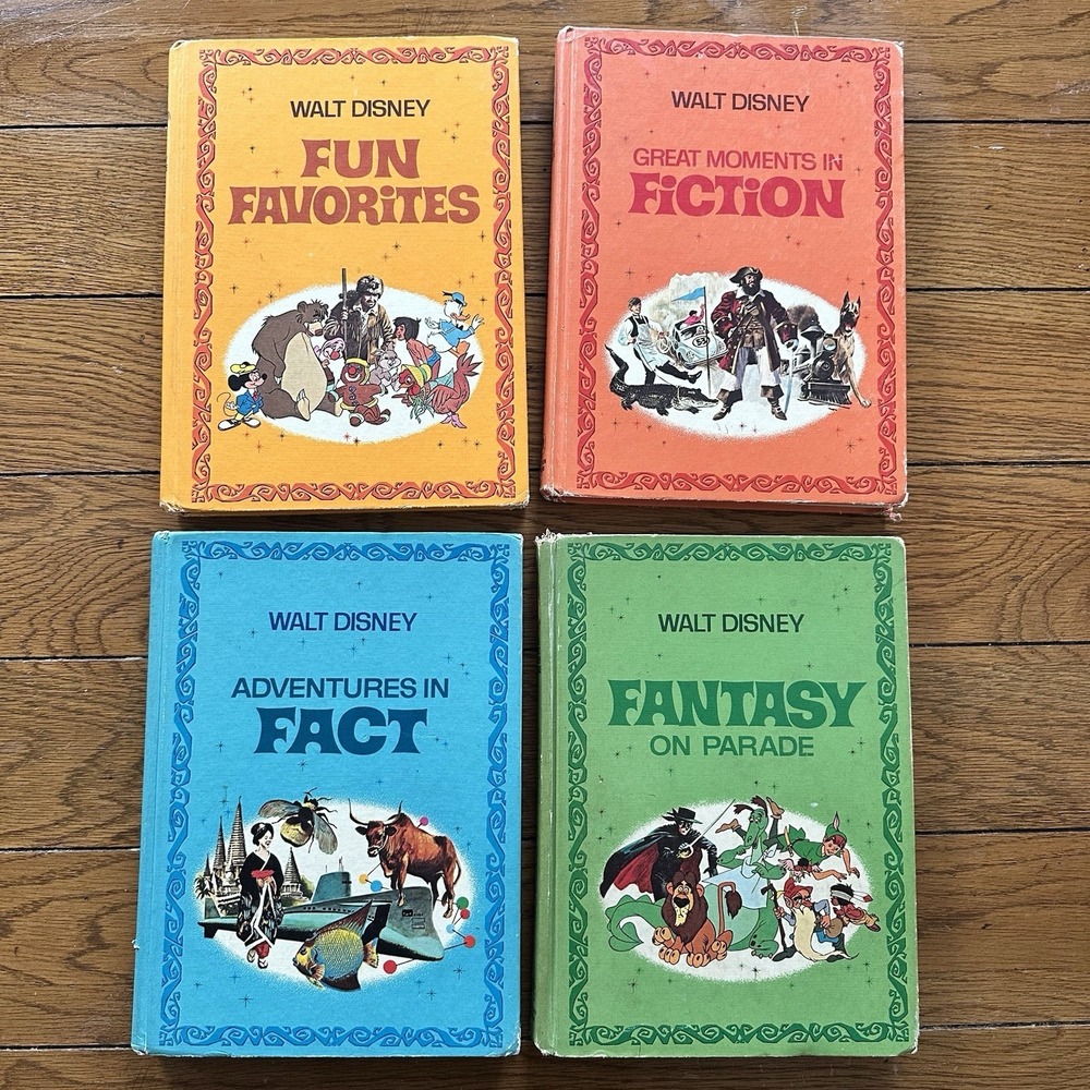 The Walt Disney Parade Books 1970 Vintage Hardcover Set of 4 Collection